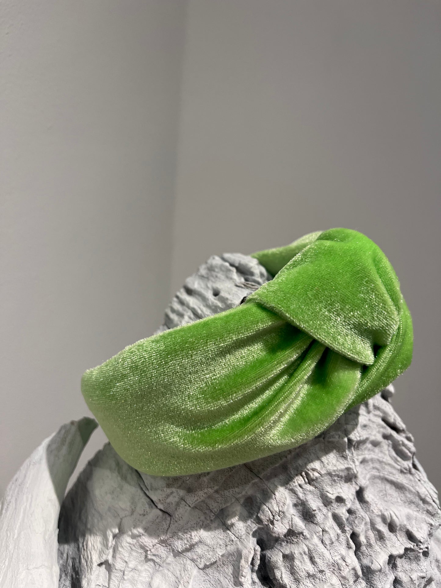 Pistachio Green Velvet Hard Headband