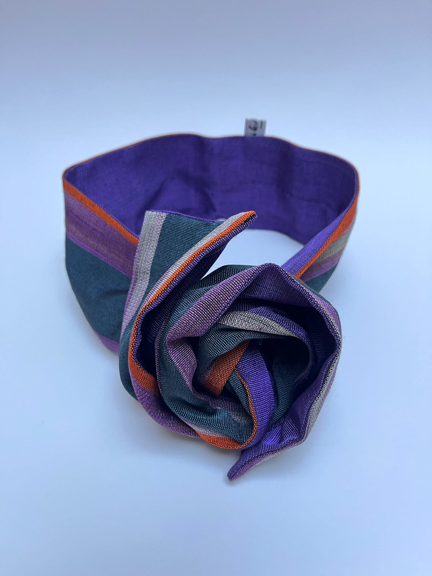 Striped Multicolor Purple Wired Headband